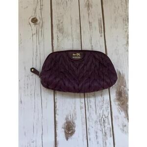 Coach Madison Chevron Quilted Nylon Cosmetic Case Plum/Purple
